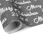 Papier Cadeau Noël 2025 Sur Grey (Coin rond)