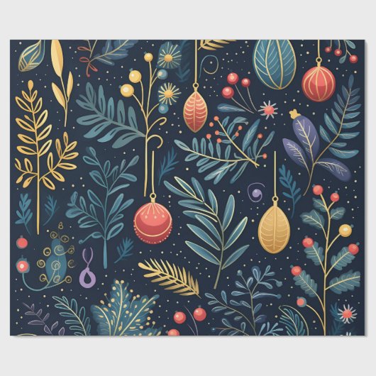 Papier Cadeau Noël 30 pouces x 6 pieds Gloss (Plat)