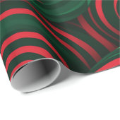 Papier Cadeau Noel 3D Rouges et Vert (Coin rond)