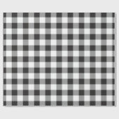 Papier Cadeau Noël à carreaux buffle noir et blanc (Plat)