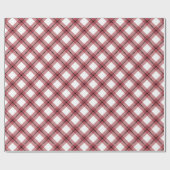 Papier Cadeau Noël à carreaux rouge classique Argyle (Plat)