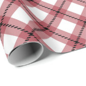 Papier Cadeau Noël à carreaux rouge classique Argyle (Coin rond)