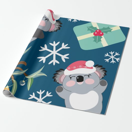 Papier Cadeau Noël à Cute Koala (Déroulé)