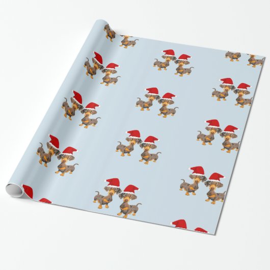 Papier Cadeau Noël à Dachshund (Déroulé)