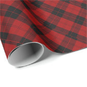 Papier Cadeau Noël à damiers motif Red Buffalo Plaid (Coin rond)