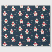 Papier Cadeau Noël à l'ours polaire (Plat)