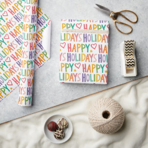Papier Cadeau Noël à main arc-en-ciel JEUX VACANCES