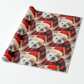 Papier Cadeau Noël à motif Bulldog anglais (Déroulé)