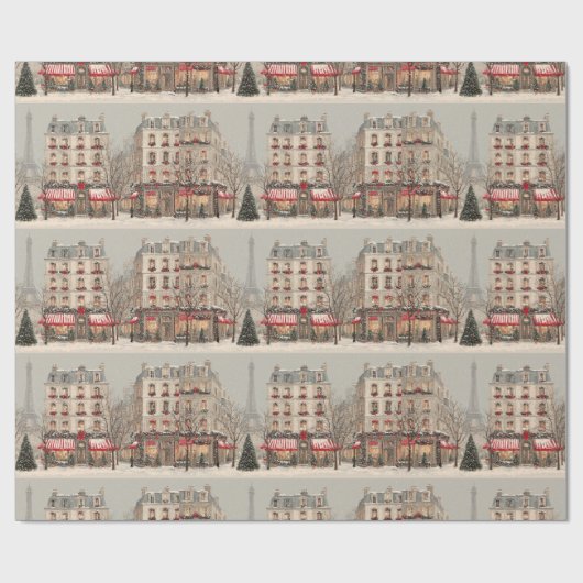 Papier Cadeau Noël à Paris (Plat)
