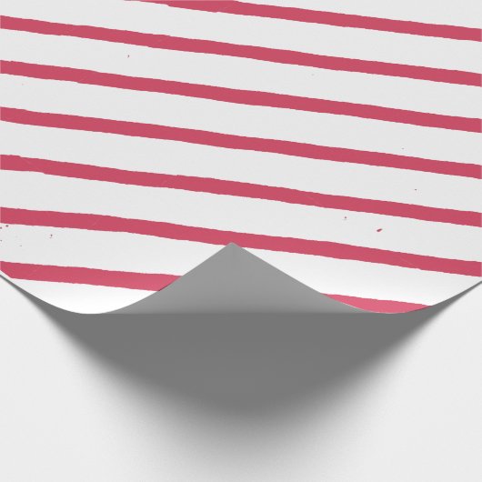 Papier Cadeau Noël à rayures blanches et rouges (Coin)