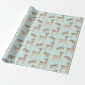 Papier Cadeau Noël à thème des Cerfs mignons (Déroulé)