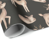 Papier Cadeau Noël à thème des Cerfs mignons (Coin rond)