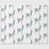 Papier Cadeau Noël à thème Llama (Plat)
