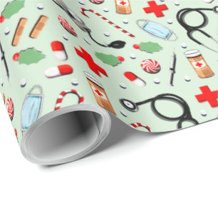 Papier Cadeau Noël à thème Médicale