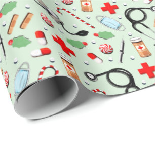 Papier Cadeau Noël à thème Médicale