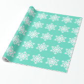 Papier Cadeau Noël à Tiffanys Aqua Blue Snowflakes (Déroulé)