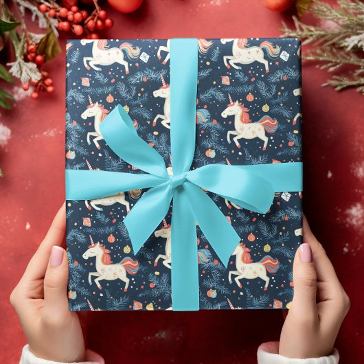 Papier Cadeau Noël à Unicorne
