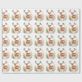 Papier Cadeau Noël à Whitetail Buck Forest (Plat)