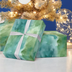 Papier Cadeau Noël abstrait vert menthe