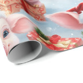 Papier Cadeau Noël adorable à la ferme (Coin rond)