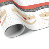 Papier Cadeau Noël adorable du Père Noël (Coin rond)