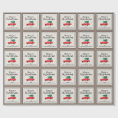 Papier Cadeau Noël agricole | Arbre frais coupé en voiture (Plat)