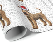Papier Cadeau Noël Airedale Terrier pour les vacances Amoureux d (Coin rond)