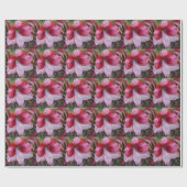 Papier Cadeau Noël Amaryllis Rouge Fête Florale (Plat)