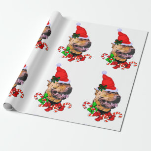 Papier Cadeau Noël américain de Terrier de pitbull