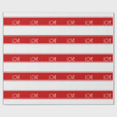 Papier Cadeau Noël Amour Rouge Blanc Couleurs Noël Fêtes (Plat)