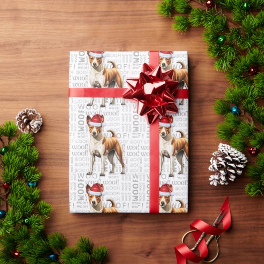 Papier Cadeau Noël Amoureux des chiens Basenji (Cadeau de vacances)