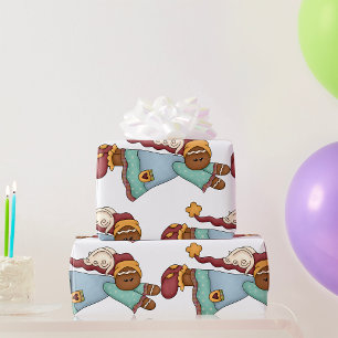 Papier Cadeau Noël Ange en pain d'épices