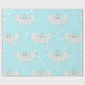 Papier Cadeau Noël Angel Etoiles Bleu mignon (Plat)