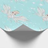 Papier Cadeau Noël Angel Etoiles Bleu mignon (Coin)