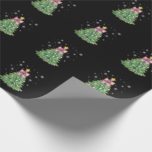 Papier Cadeau Noël Arbre Bow Noël (Coin)