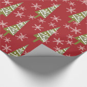 Papier Cadeau Noël Arbre et Snowflakes (Coin)