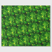 Papier Cadeau Noël Arbre Lumières Noël Vert Noël (Plat)