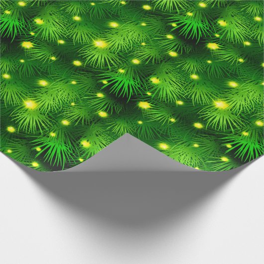 Papier Cadeau Noël Arbre Lumières Noël Vert Noël (Coin)