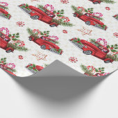 Papier Cadeau Noël Arbre Rouge Voiture Vacances (Coin)