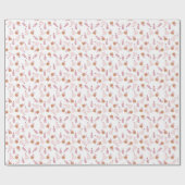 Papier Cadeau Noël Arbres bougie présente Noël rose (Plat)