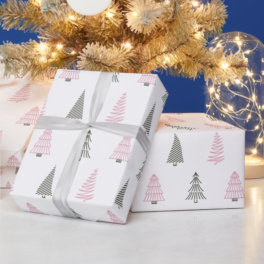 Papier Cadeau Noël Arbres de Noël Mignons (Vacances)