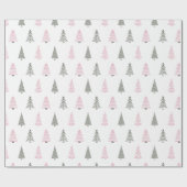 Papier Cadeau Noël Arbres de Noël Mignons (Plat)
