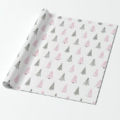 Papier Cadeau Noël Arbres de Noël Mignons (Déroulé)