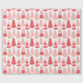 Papier Cadeau Noël Arbres Snowflakes Pois Noël (Plat)