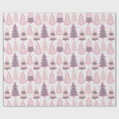 Papier Cadeau Noël Arbres Snowflakes Pois Noël (Plat)