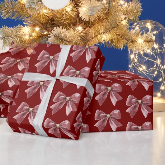 Papier Cadeau Noël Arc Rouge Or (Vacances)