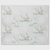 Papier Cadeau Noël Argent Souhaite À feuillage persistant Arbre (Plat)