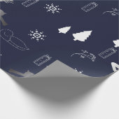 Papier Cadeau Noël argenté et bleu (Coin)