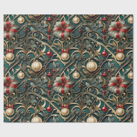 Papier Cadeau Noël Art Nouveau | Papier d'enrobage (Plat)