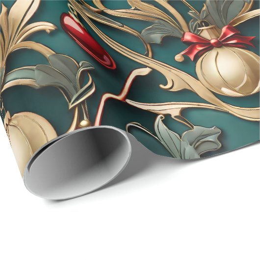 Papier Cadeau Noël Art Nouveau | Papier d'enrobage (Coin rond)